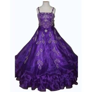 NEW LITTLE ROSIE girl's glitz pageant dress in purple